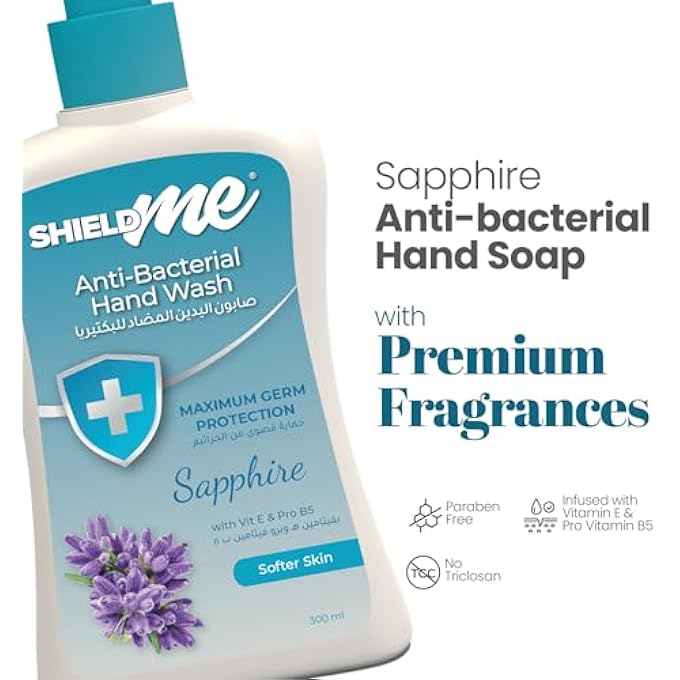 SHIELDME ANTIBACTERIAL HANDWASH LIQUID SOAP, 300ML - SAPPHIRE - Image 3